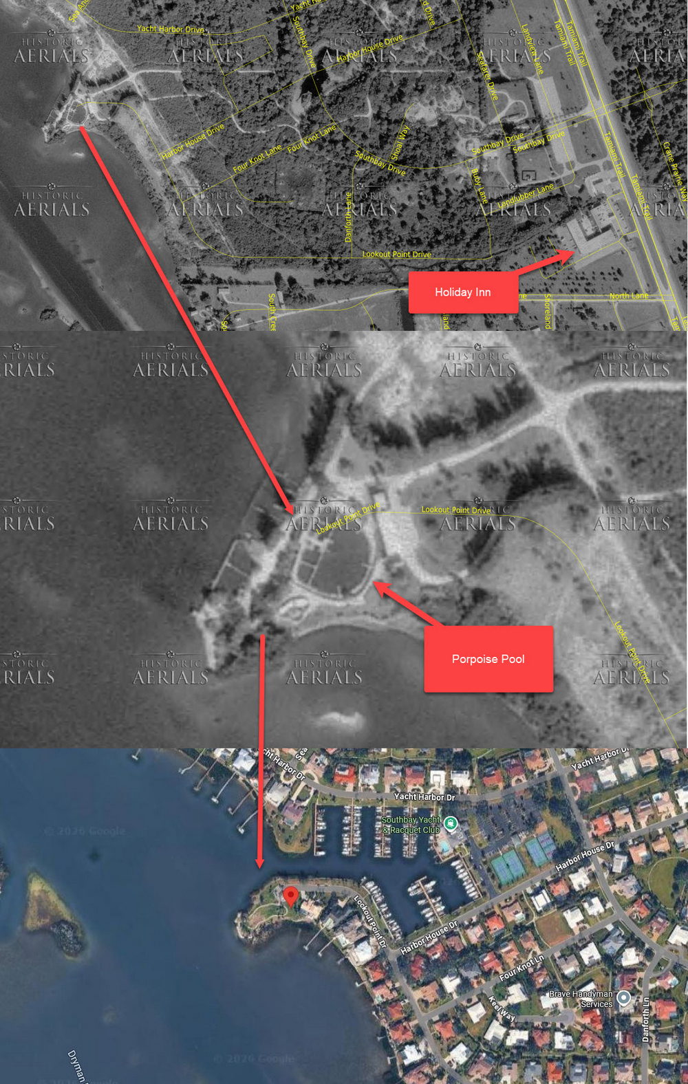 Floridaland - 1971 Aerial Vs Present (newer photo)